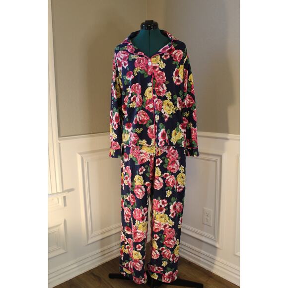 BedHead Medium Navy Floral Pajama Set 100% Cotton - Picture 1 of 7